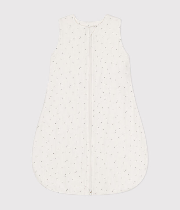 Katoenen babytrappelzakje TOG 1 wit/grijs