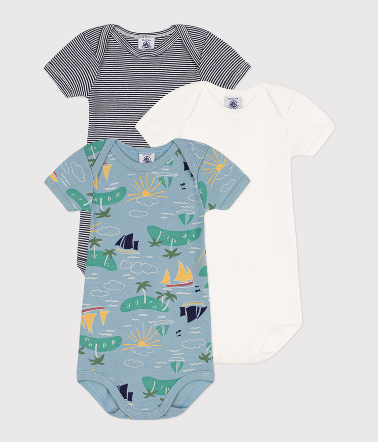 Set van 3 body's met korte mouwen van katoen. multicouleur