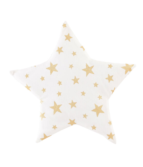 Coussin bébé en côte blanc MARSHMALLOW/jaune OR
