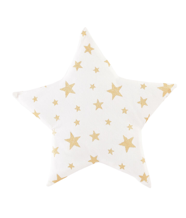 Coussin b&eacute;b&eacute; en c&ocirc;te blanc/jaune