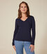 Dames-T-shirt L'Iconique met lange mouwen in effen ribstof voor dames