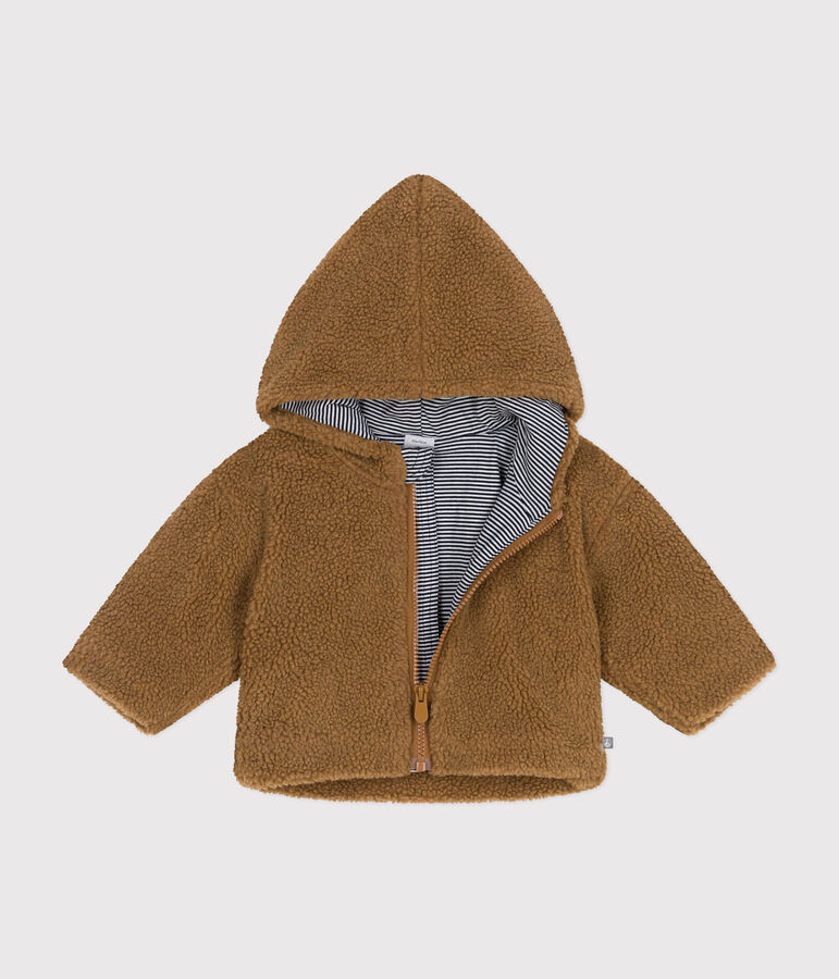 Veste &agrave; capuche en sherpa b&eacute;b&eacute; marron BRINDILLE