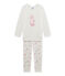 Pyjama fille en bouclette éponge blanc LAIT/rose VIENNE/ MULTICO