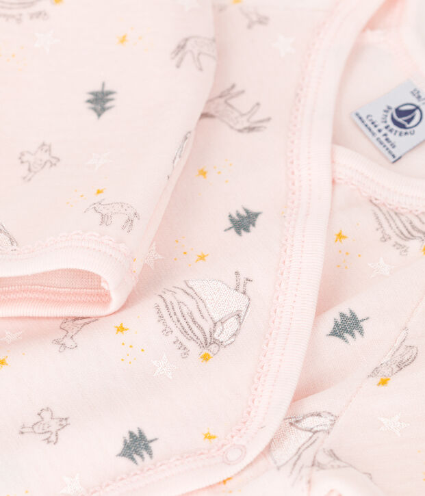 Dors-bien b&eacute;b&eacute; imprim&eacute; princesse en velours de coton biologique rose/multicouleur