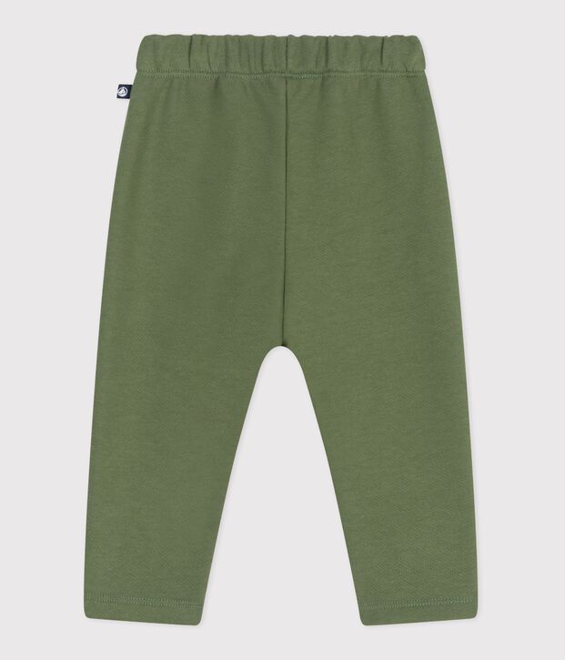 Effen katoenen joggingbroek voor baby's OLIVINE