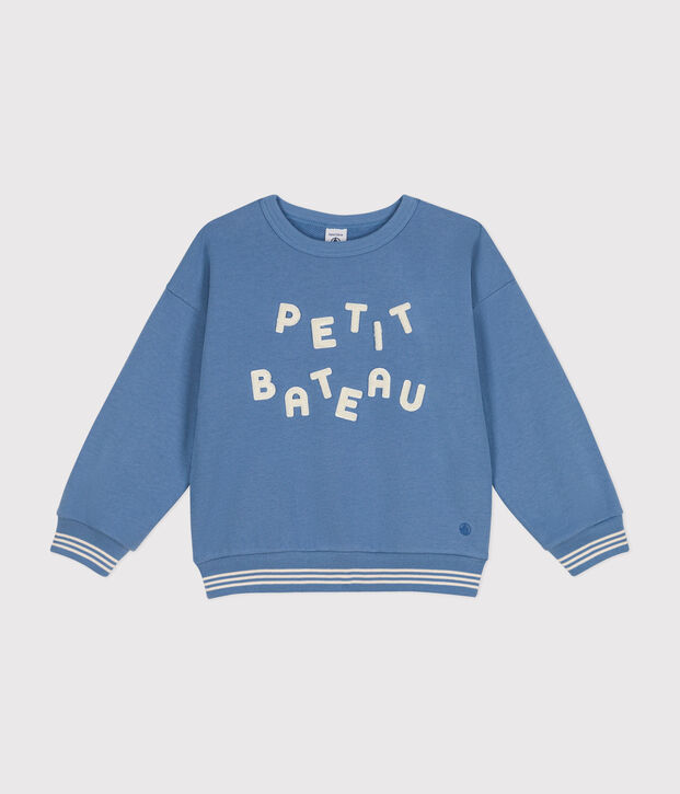 Sweatshirt en molleton enfant fille / gar&ccedil;on bleu