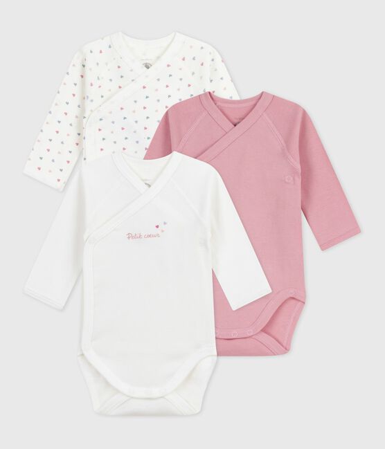 Lot de bodies croisés manches longues en coton imprimé bébé variante 2