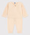 Ensemble 2 pièces bébé en tricot en coton écru AVALANCHE