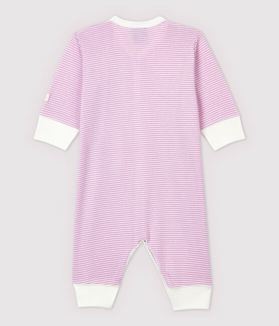 Dors-bien sans pieds bébé à rayures roses en coton et lyocell rose BOHEME/blanc MARSHMALLOW