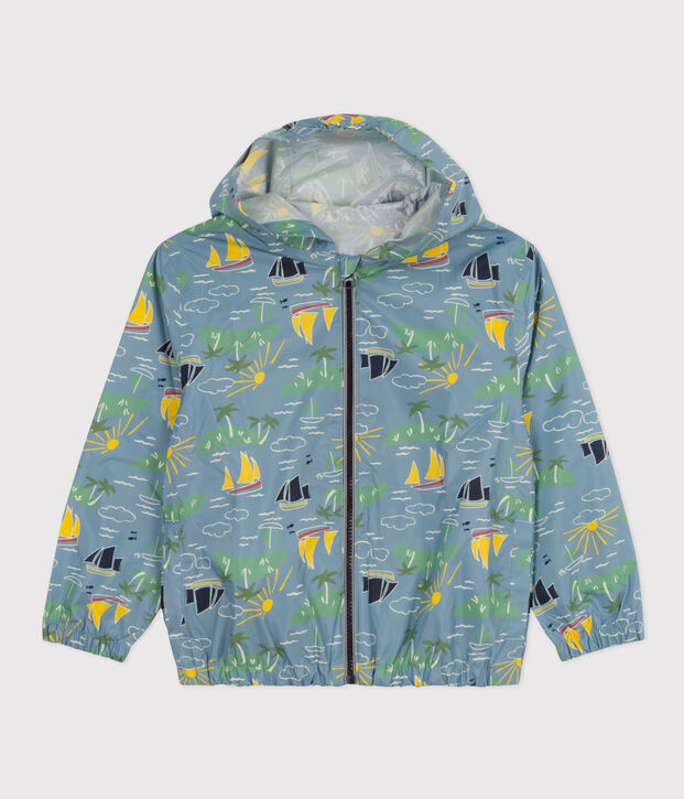 Coupe-vent, mati&egrave;re recycl&eacute;e enfant fille/gar&ccedil;on bleu/multicouleur