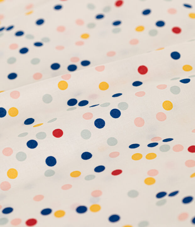 Mouwloze babyblouse van popeline wit/multicouleur