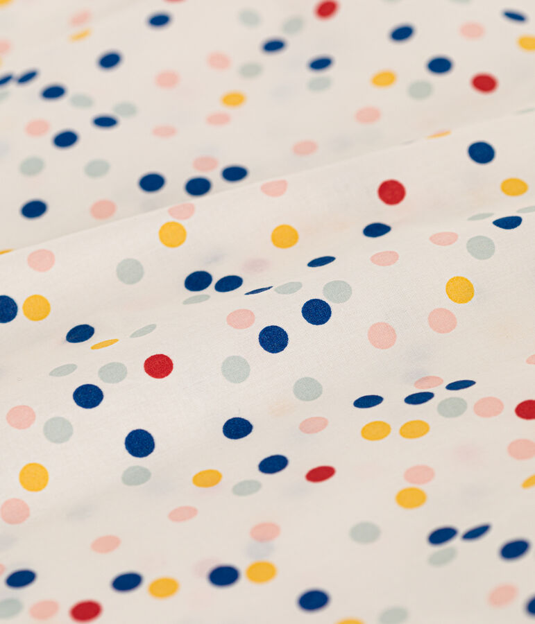 Mouwloze babyblouse van popeline wit/multicouleur