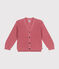 Cardigan voor meisjes in katoen roze ROSEWOOD