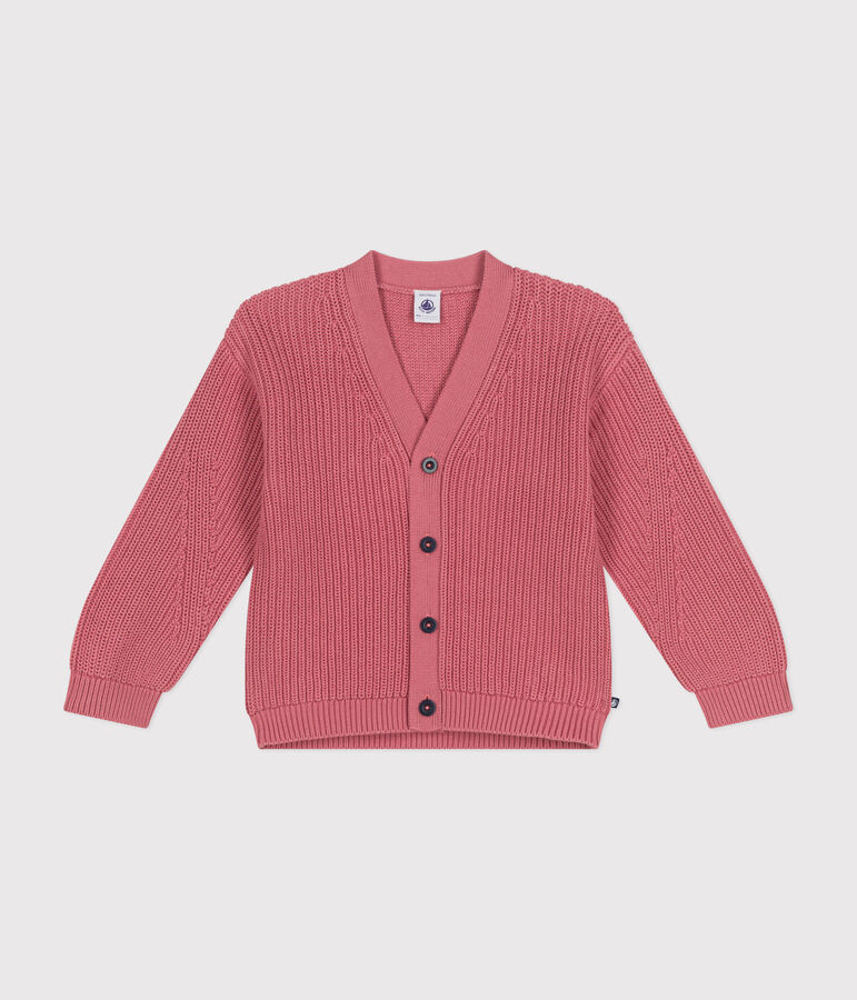 Cardigan voor meisjes in katoen roze ROSEWOOD