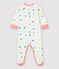 Kleurrijke pyjama met katten voor baby's, van dubbelzijdige jersey wit MARSHMALLOW/wit MULTICO