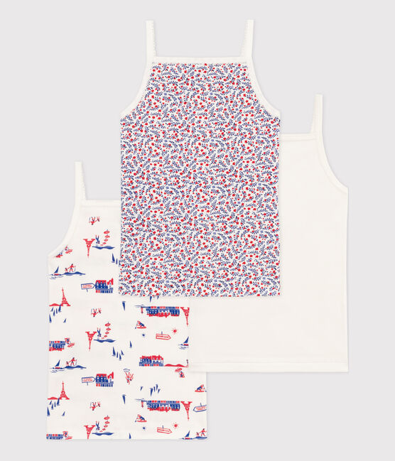 Lot de 3 chemises à bretelles Paris en coton petite fille variante 1