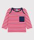 Gestreept T-shirt met lange mouwen in jersey voor baby's