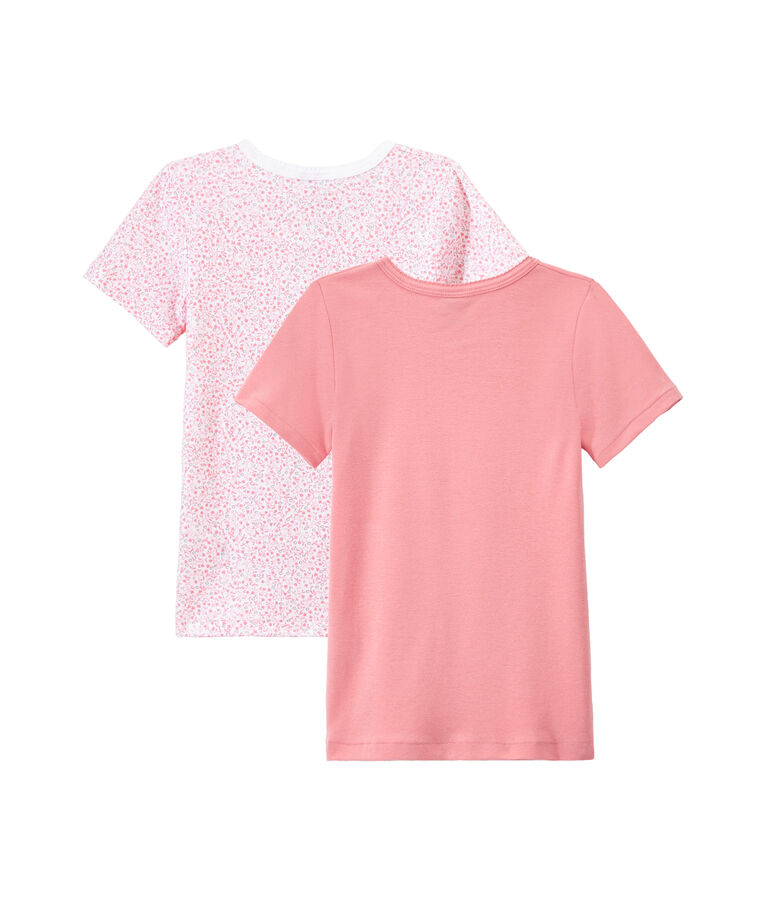 Lot de 2 t-shirts fille manches courtes blanc