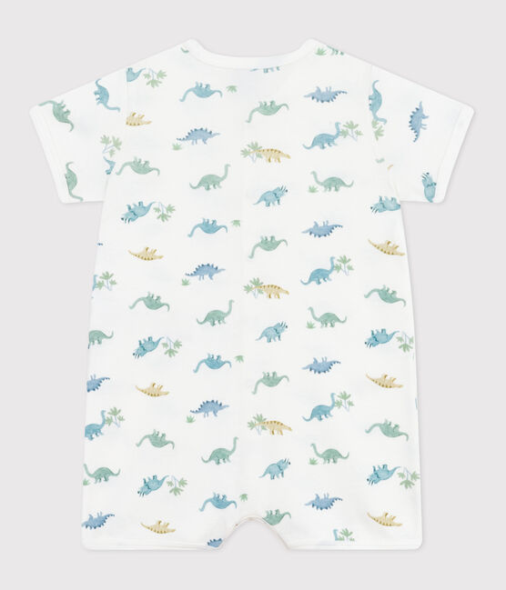 Combinaison courte bébé en coton dinosaures blanc MARSHMALLOW/blanc MULTICO