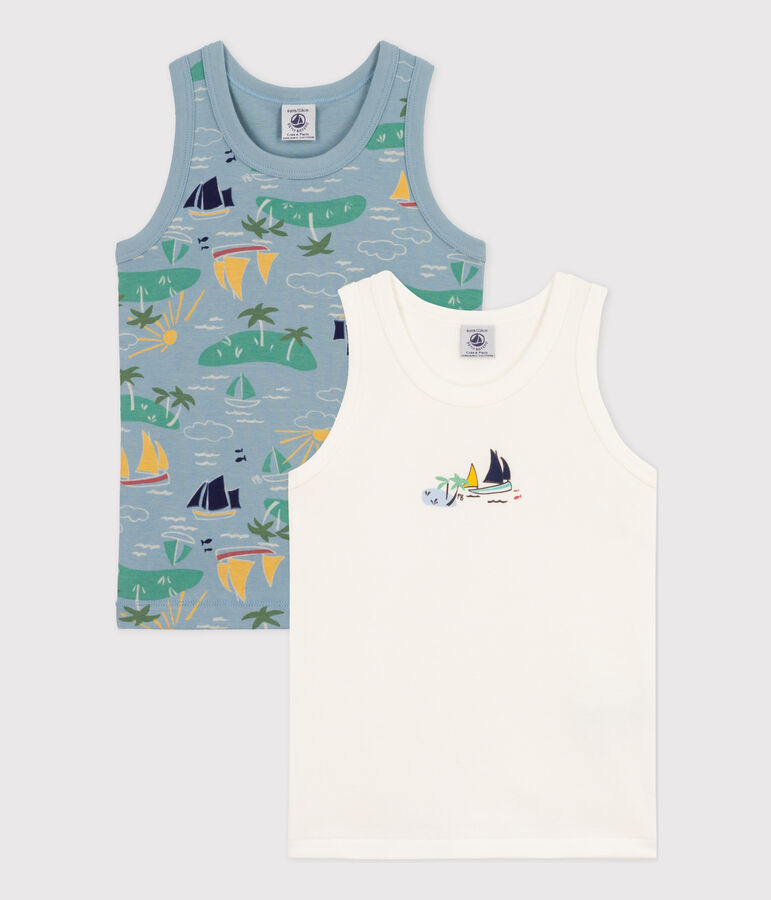 Set van 2 jongenshemdjes in katoen variante 1