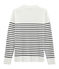 Pull marin en coton tricot côte 1x1. blanc MARSHMALLOW/bleu SMOKING