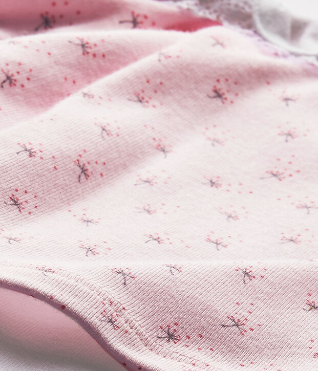 Hemdoverall uit twee stoffen voor babymeisjes roze/multicouleur