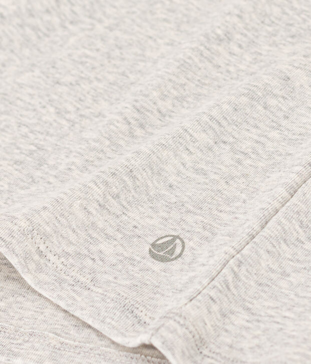 L'Iconique, T-shirt met lange mouw van effen ribstof voor dames BELUGA CHINE