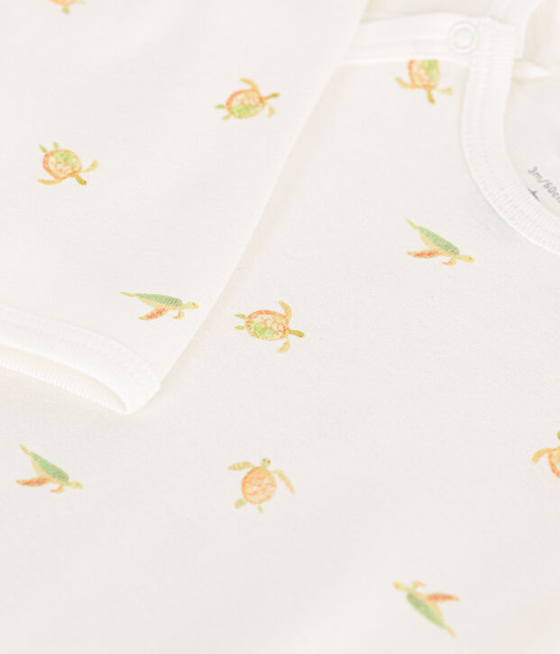 Katoenen babypyjama wit/multicouleur