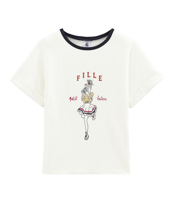 Meisjes tee-shirtmet korte mouwen wit MARSHMALLOW