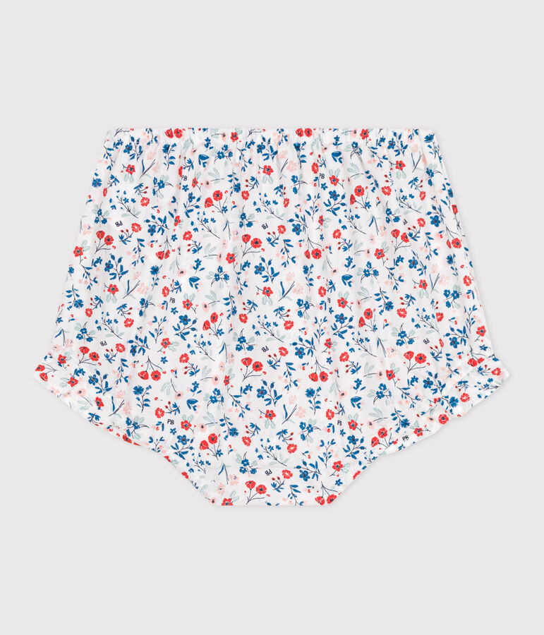 Babybloomer van poplin met bloemetjesprint wit/multicouleur