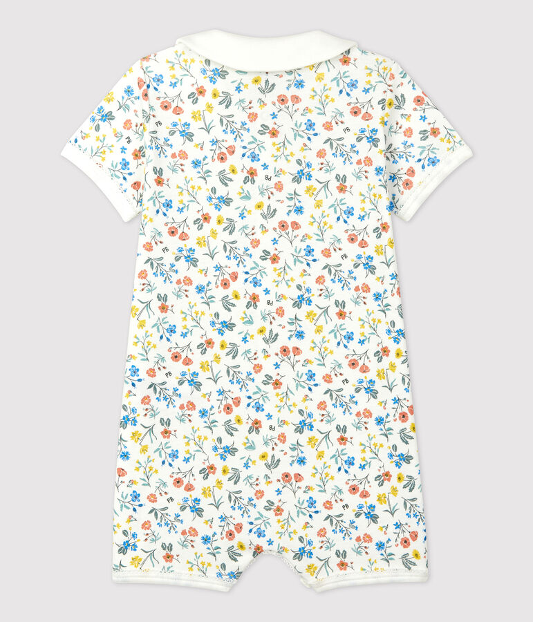 Combicourt fleuri b&eacute;b&eacute; en coton blanc/multicouleur