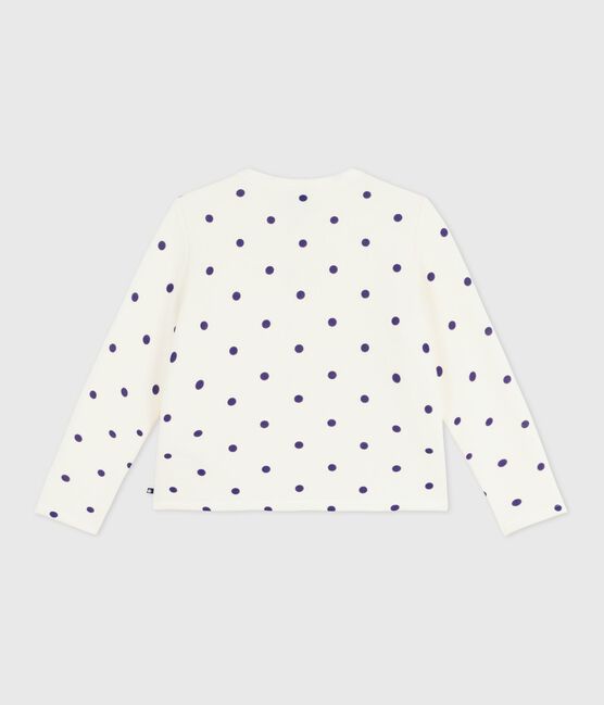 Cardigan enfant en coton imprimé pois bleu MILK/ SOIR