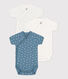 Lot de 3 bodies manches courtes bébé en coton