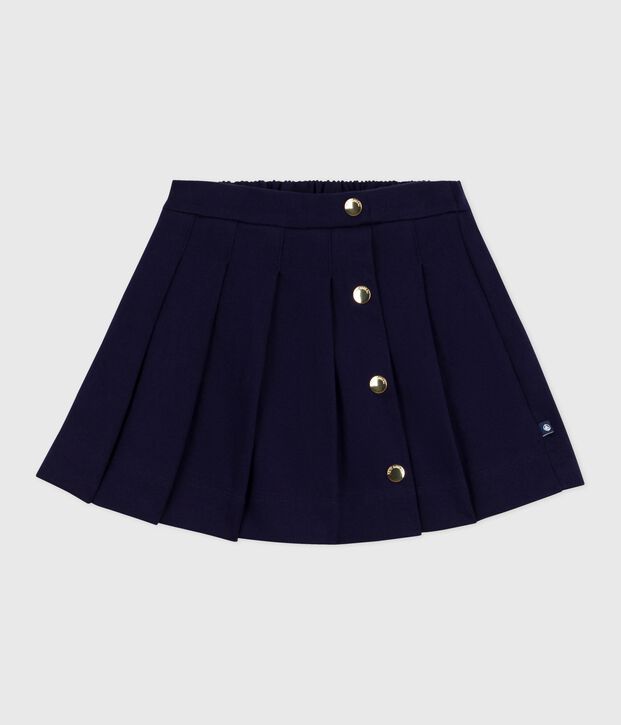 Jupe en coton enfant unie bleu marine