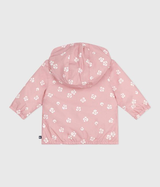 Baby windjack met bloemenprint roze CHARME/wit MARSHMALLOW