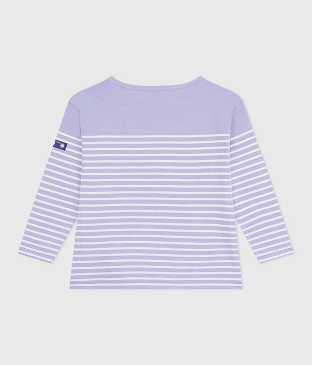 Marini&egrave;re enfant en coton violet/&eacute;cru