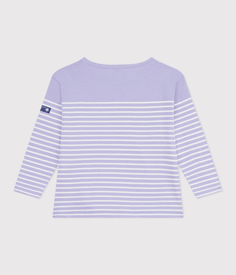 Marini&egrave;re enfant en coton violet/&eacute;cru