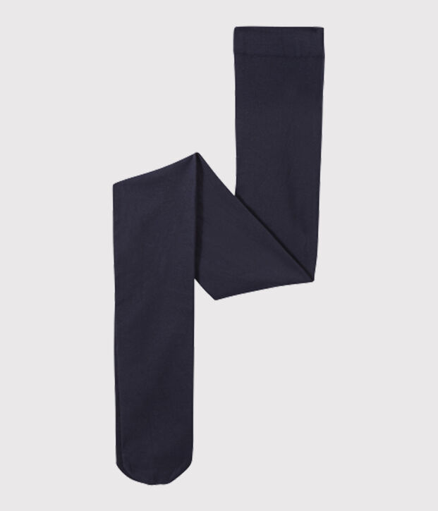 Collant microfibre enfant fille bleu marine