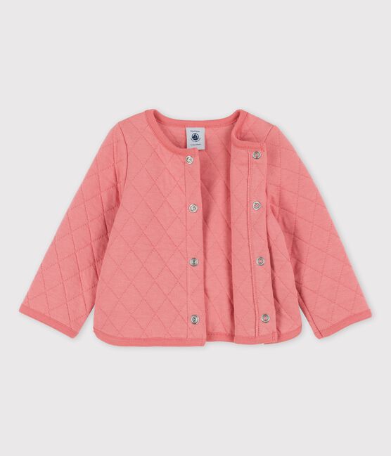 Cardigan en tubique matelassé bébé rose PAPAYE