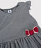 Robe manches courtes en coton enfant fille bleu SMOKING/blanc MARSHMALLOW