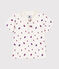 Babypolo met korte mouw van dunne jersey wit MARSHMALLOW/wit MULTICO