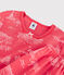 Korte meisjespyjama met print in katoen roze GROSEILLER/roze FLEUR
