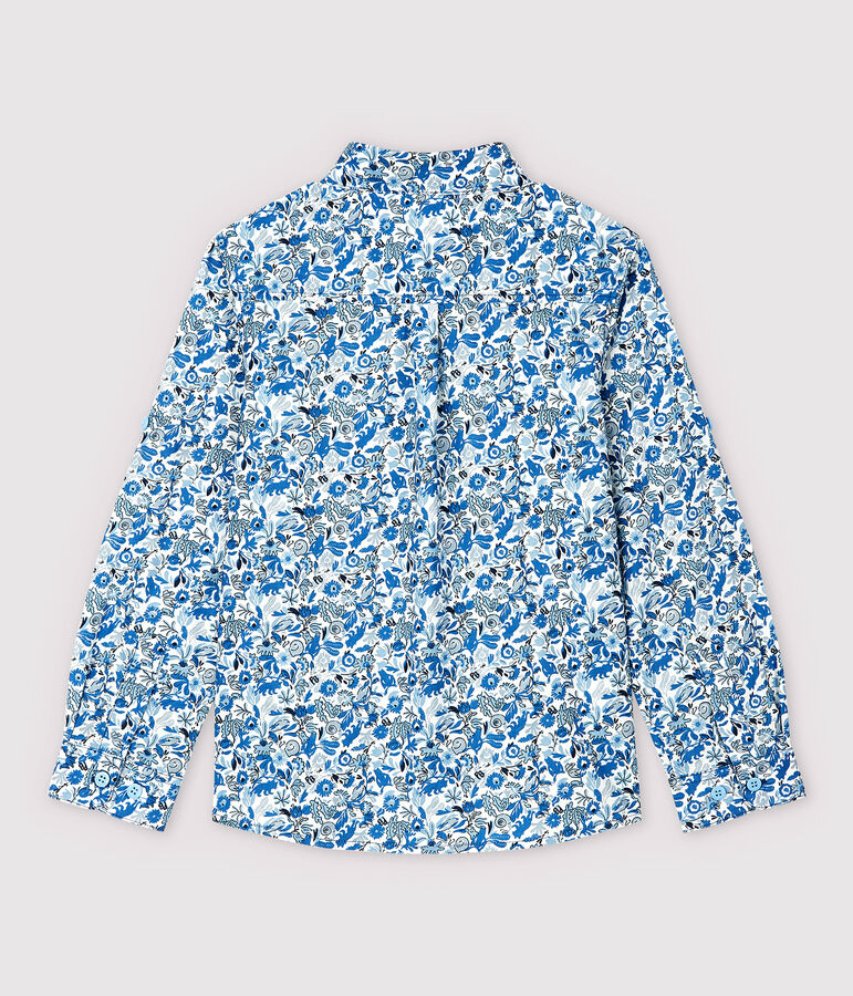 Popeline overhemd voor jongens wit MARSHMALLOW/wit MULTICO