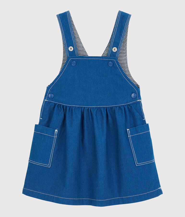 Katoenen babyjurk. blauw