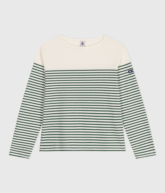 Katoenen sweatshirt met marinestrepen voor dames groen MILK/ WILLOW