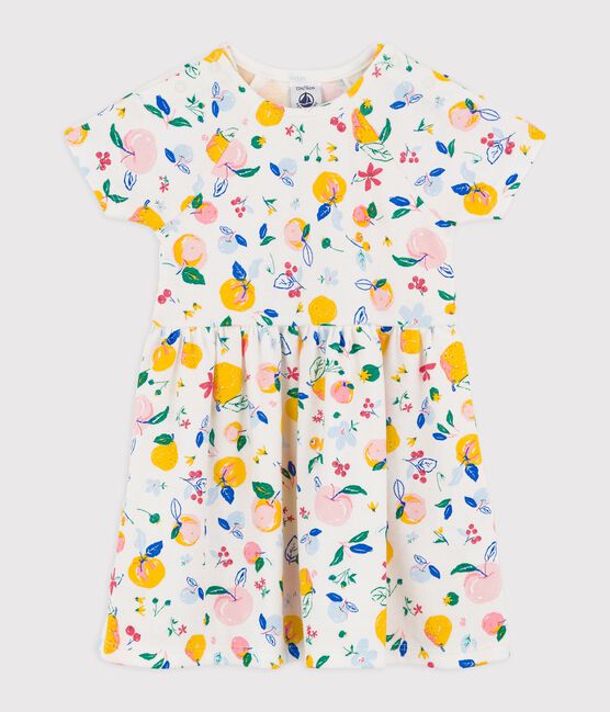 Katoenen babyjurk  wit MARSHMALLOW/wit MULTICO