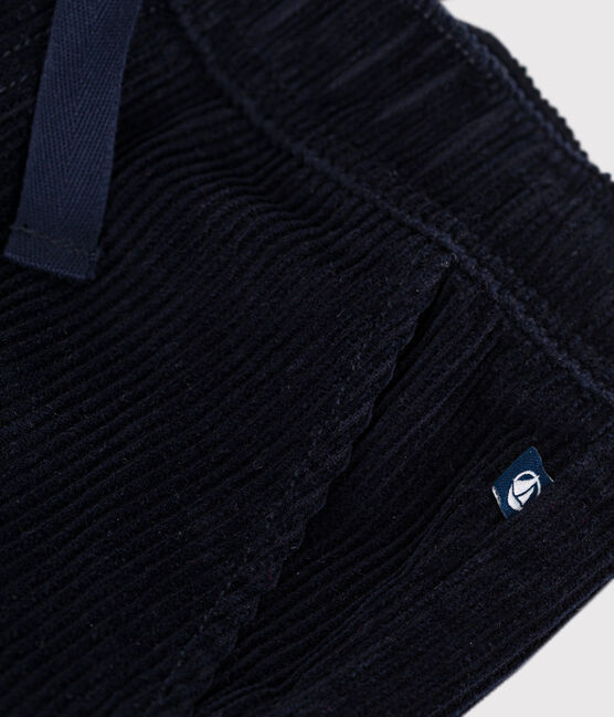 Fluwelen rechte broek voor jongens blauw SMOKING
