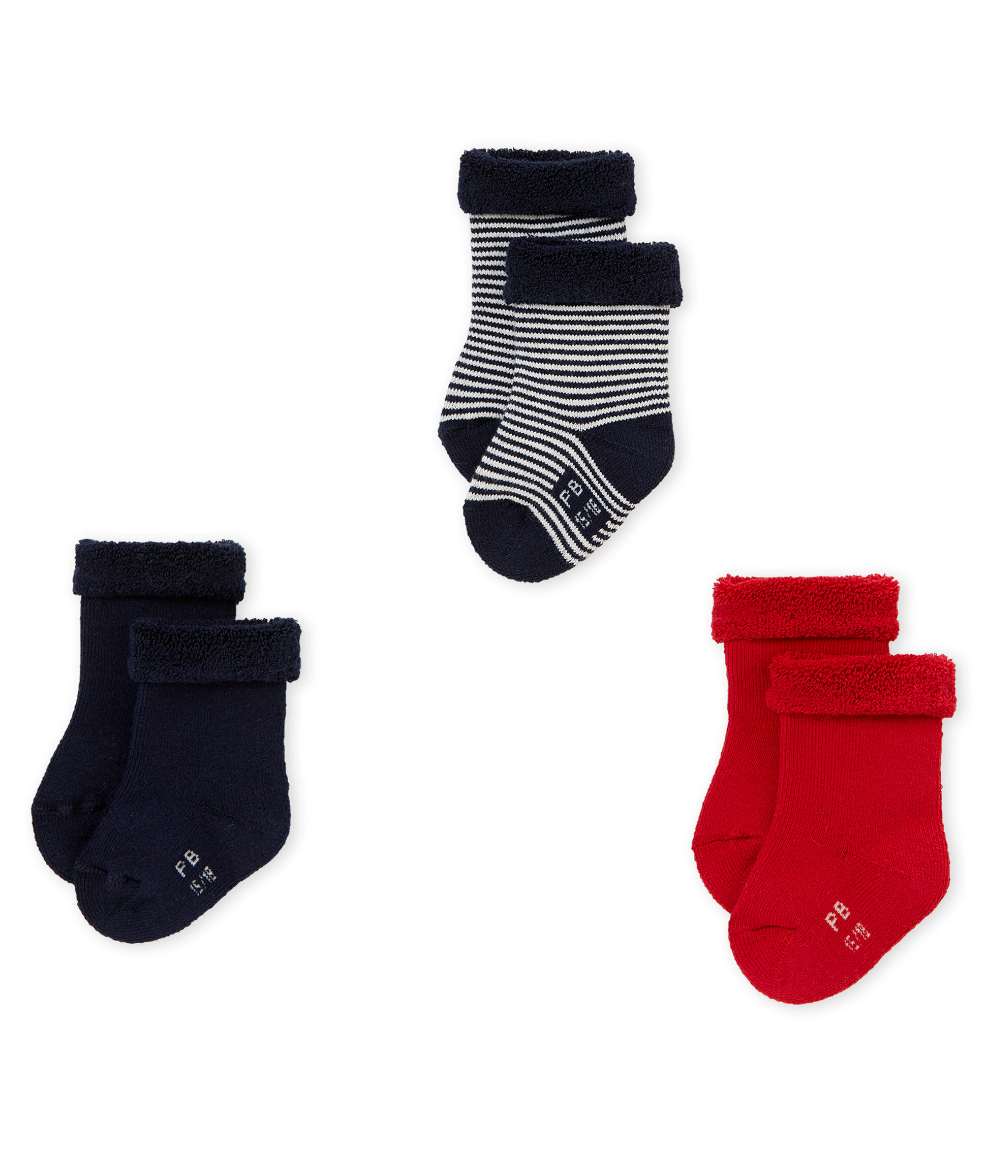 Mixte b/éb/é Lot de 3 Petit Bateau Chaussettes,