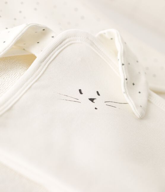 Carré de bain bébé en coton biologique blanc MARSHMALLOW/blanc MULTICO