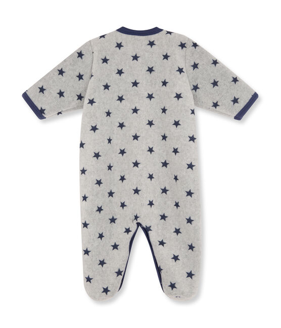 Warme fleecepyjama met dessin voor babyjongens grijs SUBWAY/blauw LOGO